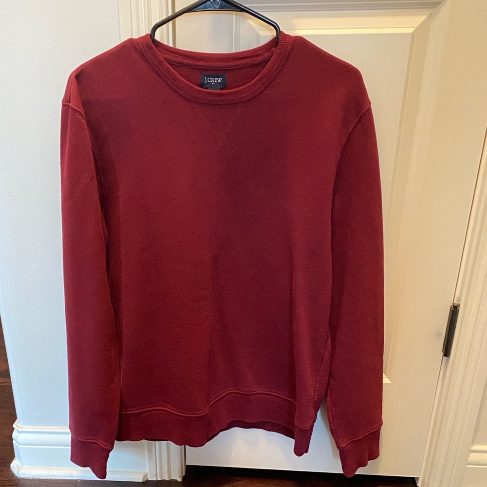 J. Crew Men's Deep Red Crewneck Sweater